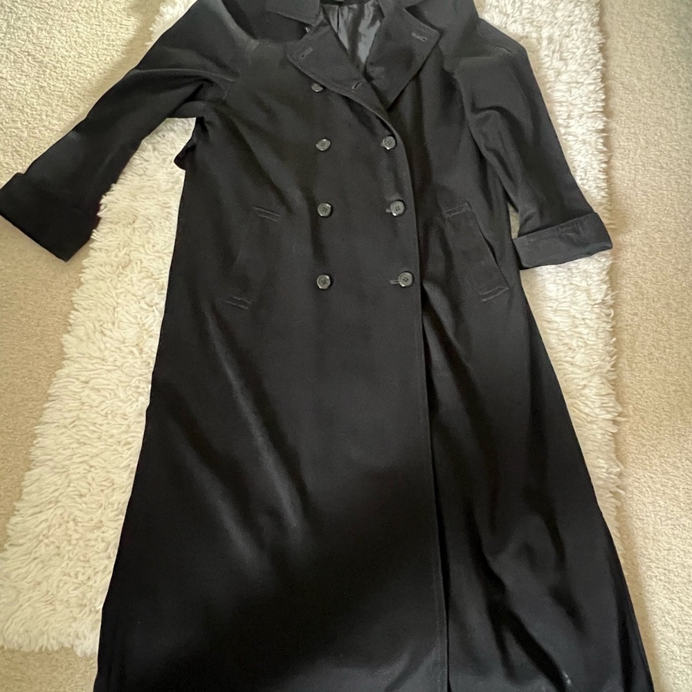 Elegant Black Double-Breasted Coat